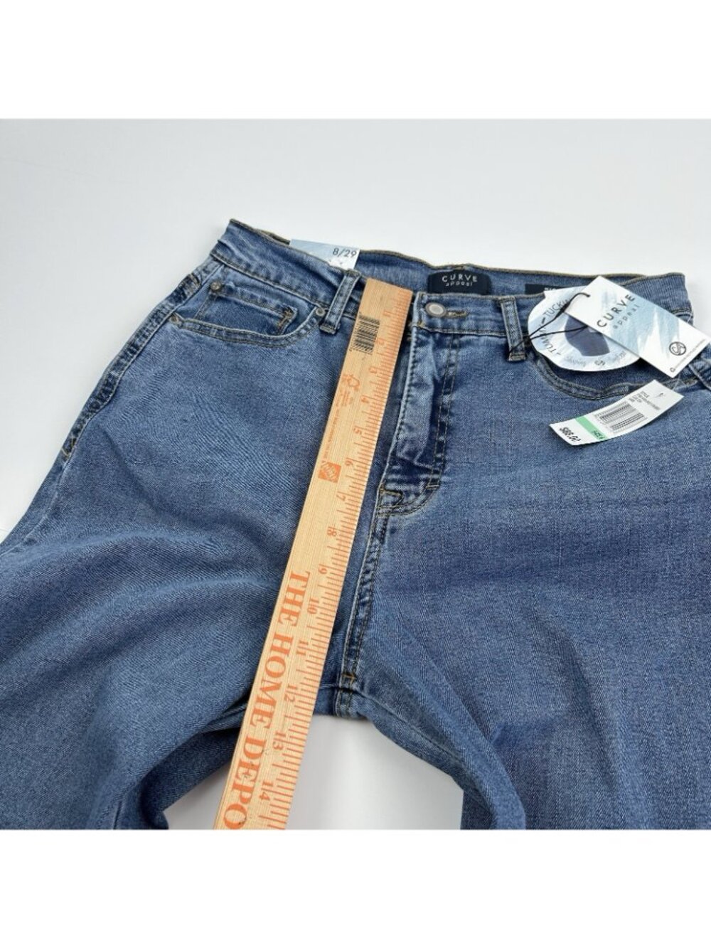 Curve Appeal High Rise Wide Leg  Jeans 8/29 Color Capri - Picture 10 of 12